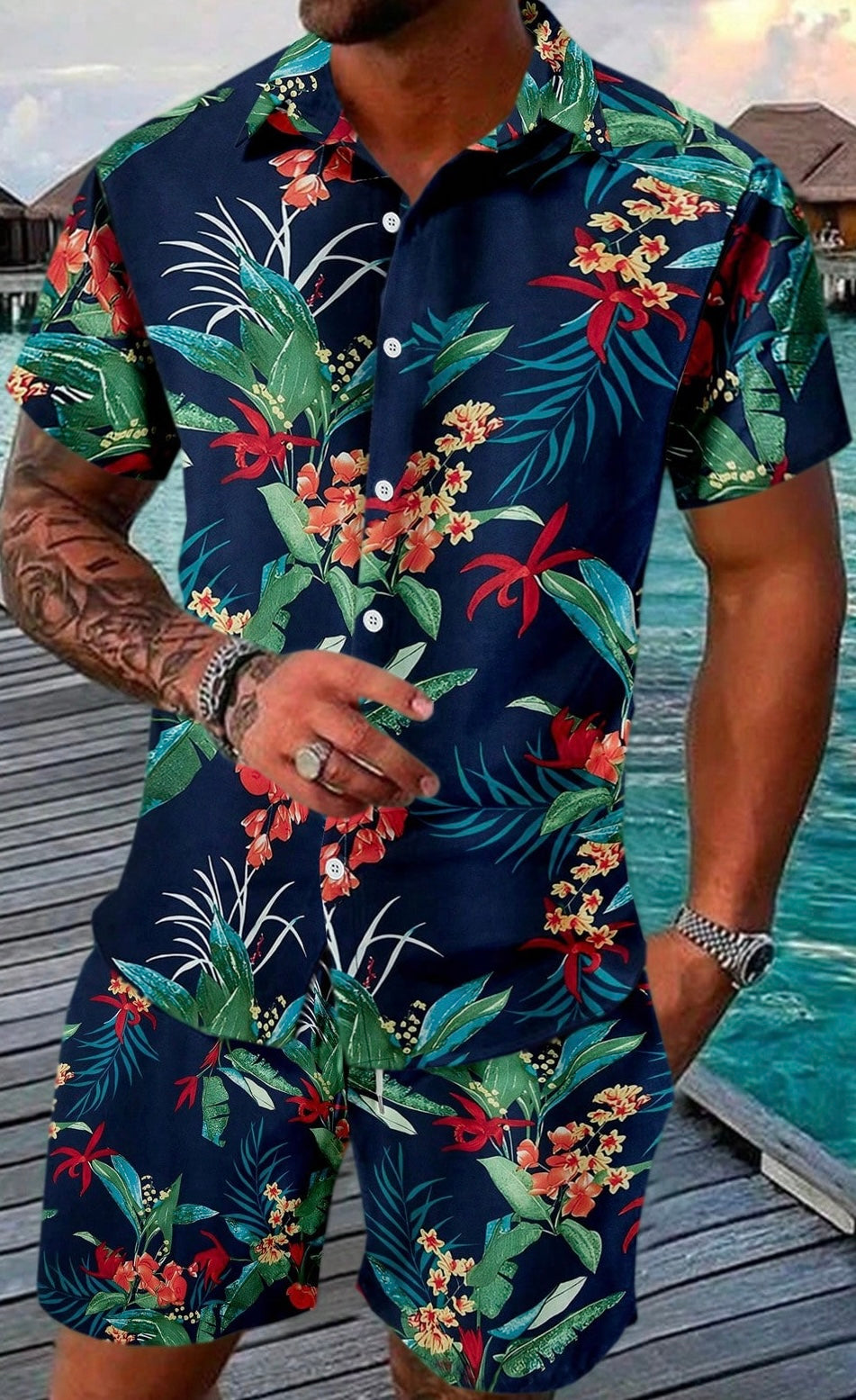 Ensemble Short Fleuri